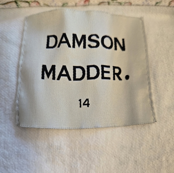 DAMSON MADDER FREE PEOPLE GOODNATURE ECRU FLORAL DENIM JACKET. SIZE 14. - Picture 9 of 11